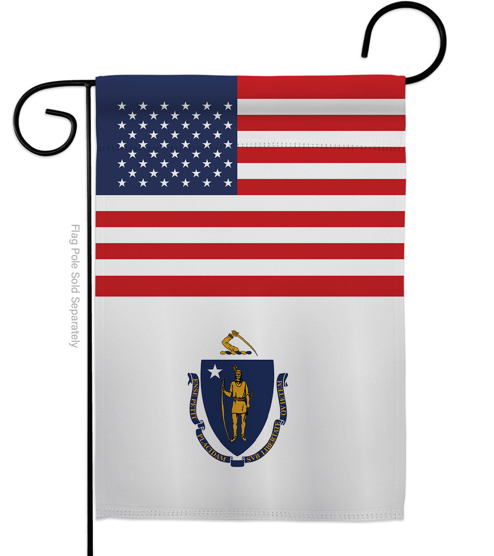 Picture of Americana Home & Garden G142772-BO 13 x 18.5 in. USA Massachusetts American State Vertical Garden Flag with Double-Sided House Decoration Banner Yard Gift