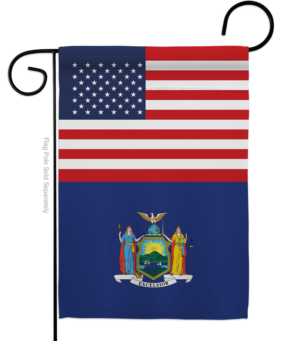 Picture of Americana Home & Garden G142787-BO 13 x 18.5 in. USA New York American State Vertical Garden Flag with Double-Sided House Decoration Banner Yard Gift