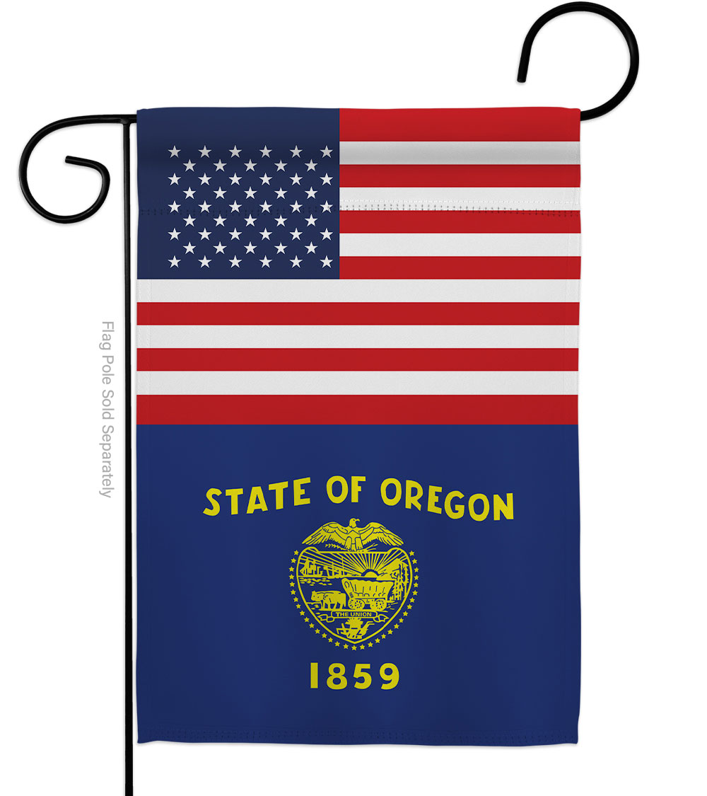 Picture of Americana Home & Garden G142796-BO 13 x 18.5 in. USA Oregon American State Vertical Garden Flag with Double-Sided House Decoration Banner Yard Gift