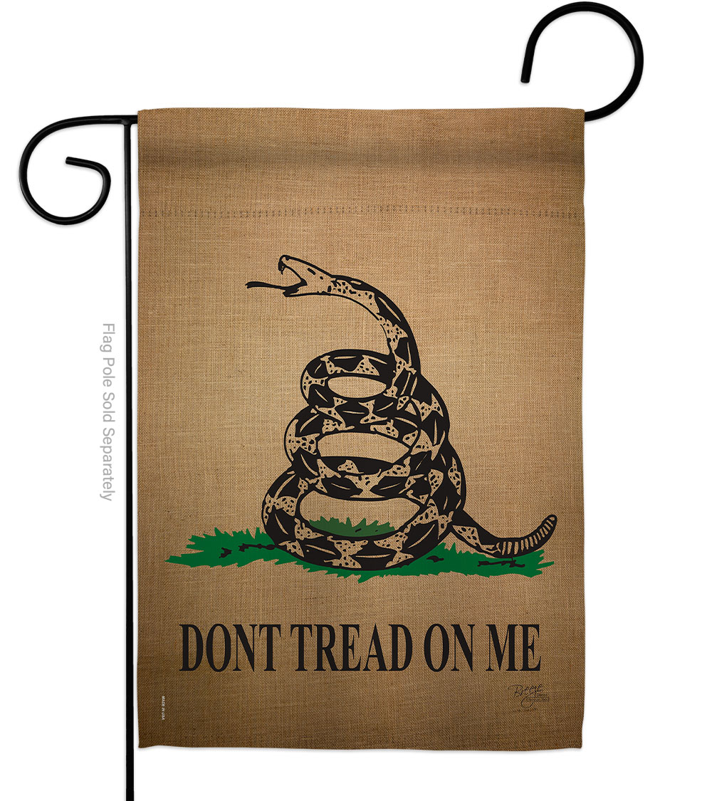 G158401-BO 13 x 18.5 in. Gadsden American USA Historic Vertical Garden Flag with Double-Sided House Decoration Banner Yard Gift