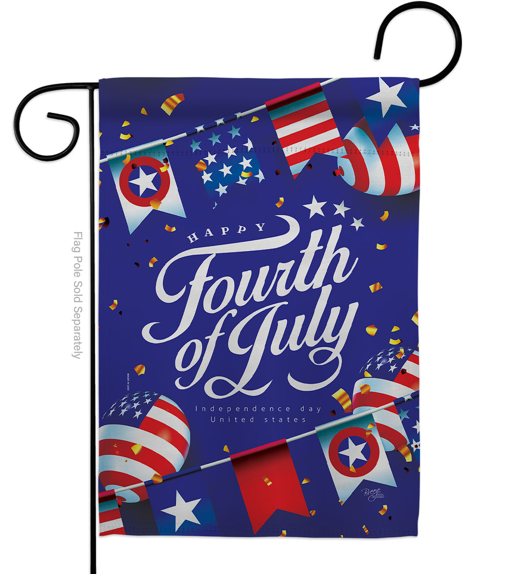 G161098-BO 13 x 18.5 in. Celebrate Independence Day American Fourth of July Vertical Garden Flag with Double-Sided House Decoration Banner Yard Gift