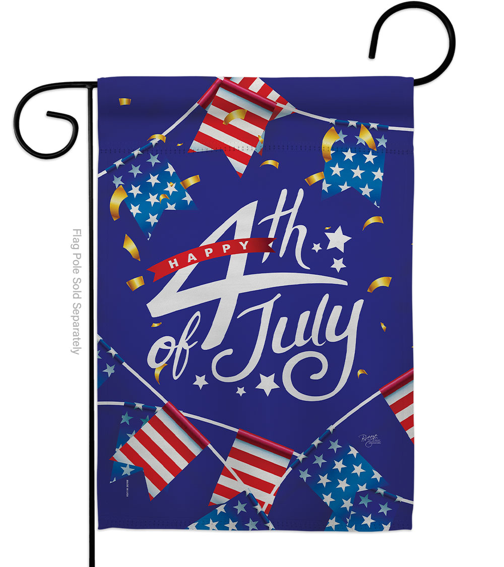 G161100-BO 13 x 18.5 in. 4th of July American Fourth Vertical Garden Flag with Double-Sided House Decoration Banner Yard Gift
