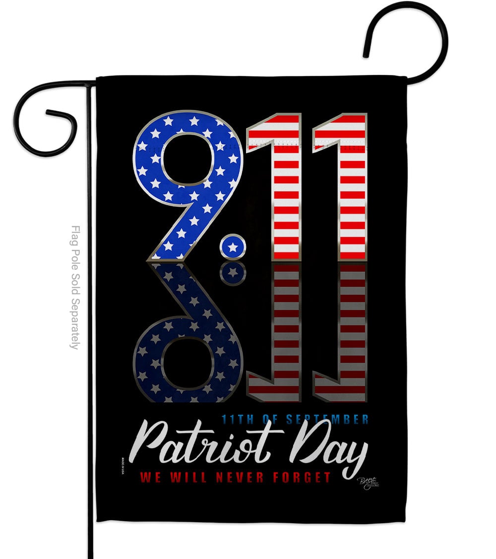 G161102-BO 13 x 18.5 in. September 11 American Patriot Day Vertical Garden Flag with Double-Sided House Decoration Banner Yard Gift