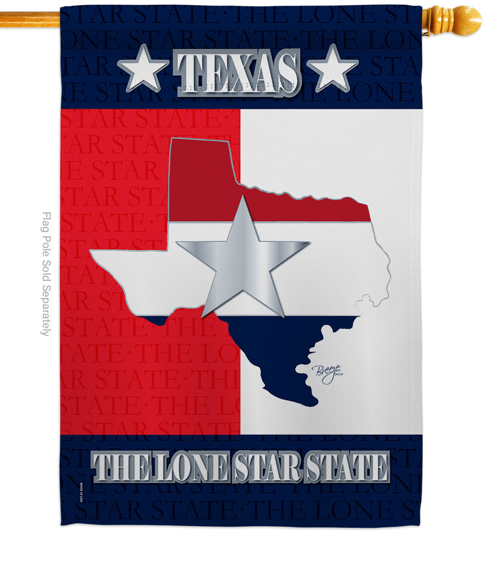 H108021-BO 28 x 40 in. Texas Lone Star State American State Vertical House Flag with Double-Sided Decorative Banner Garden Yard Gift