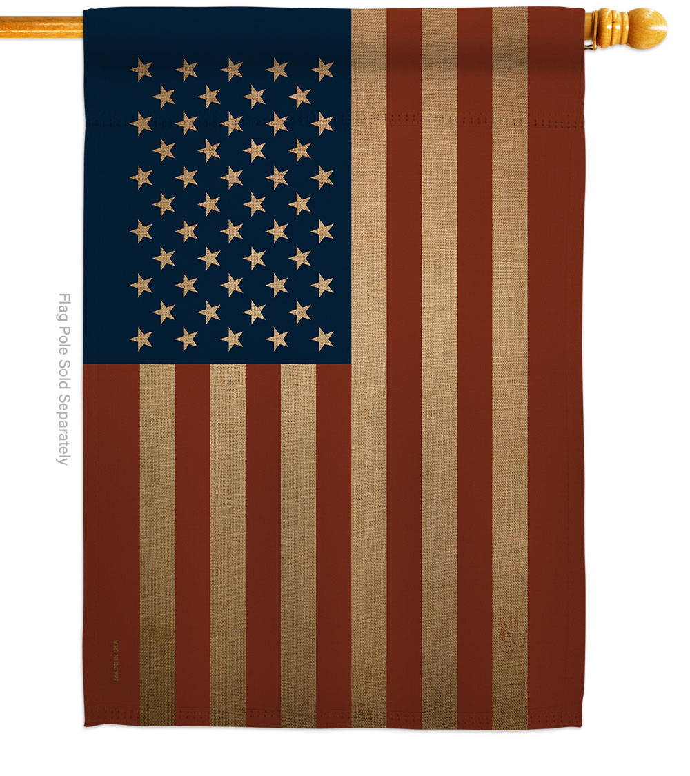 28 x 40 in. USA American Old Glory House Flag with Double-Sided Horizontal Decoration Banner Garden Yard Gift