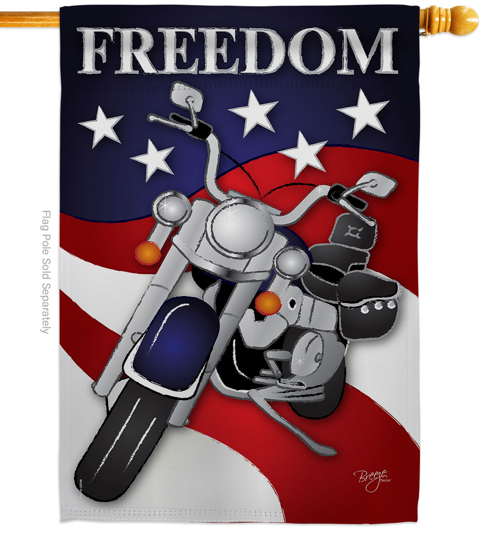 H111045-BO 28 x 40 in. Freedom American Star & Stripes Vertical House Flag with Double-Sided Decorative Banner Garden Yard Gift