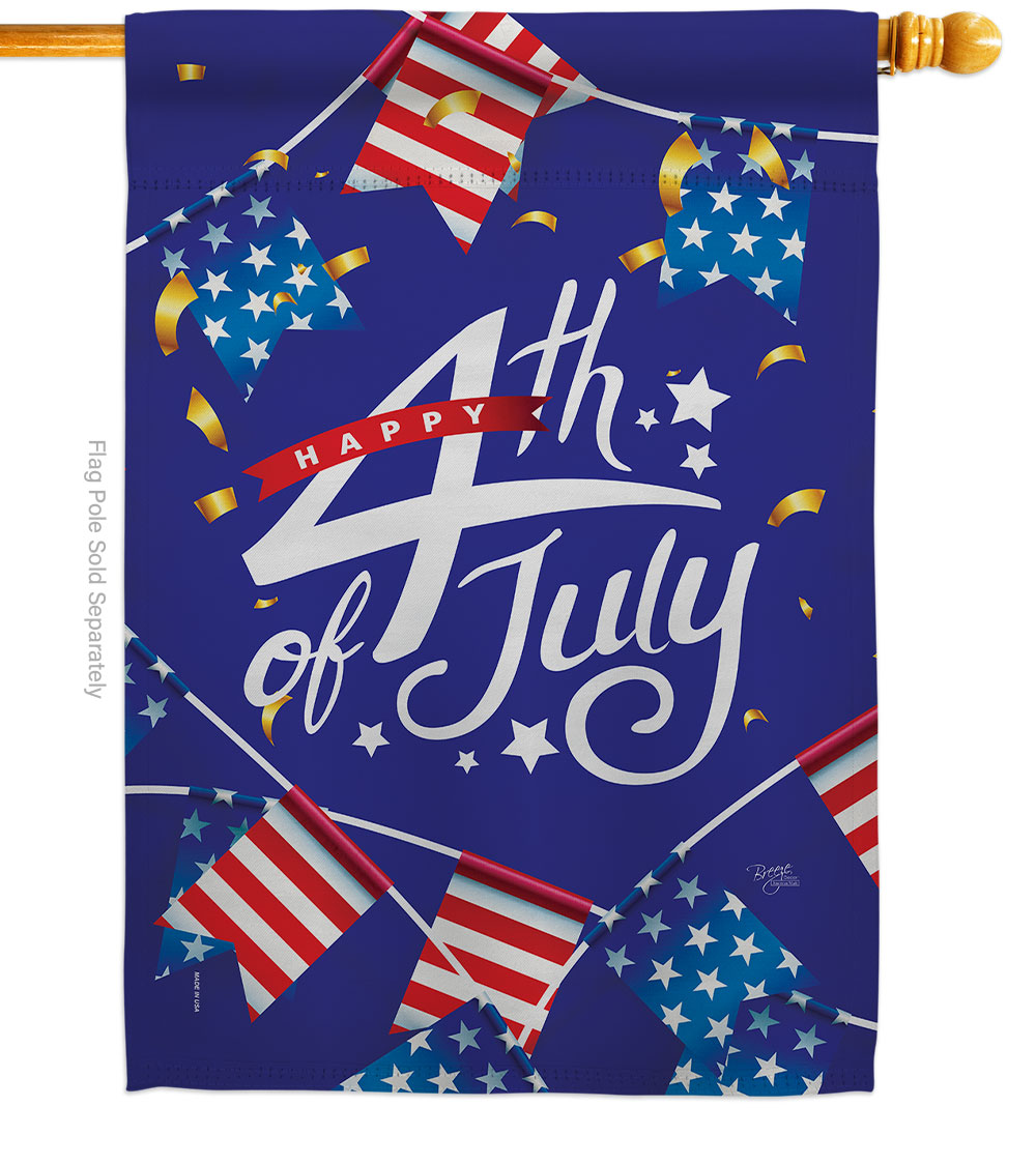 28 x 40 in. 4th of July American Fourth Vertical House Flag with Double-Sided Decorative Banner Garden Yard Gift