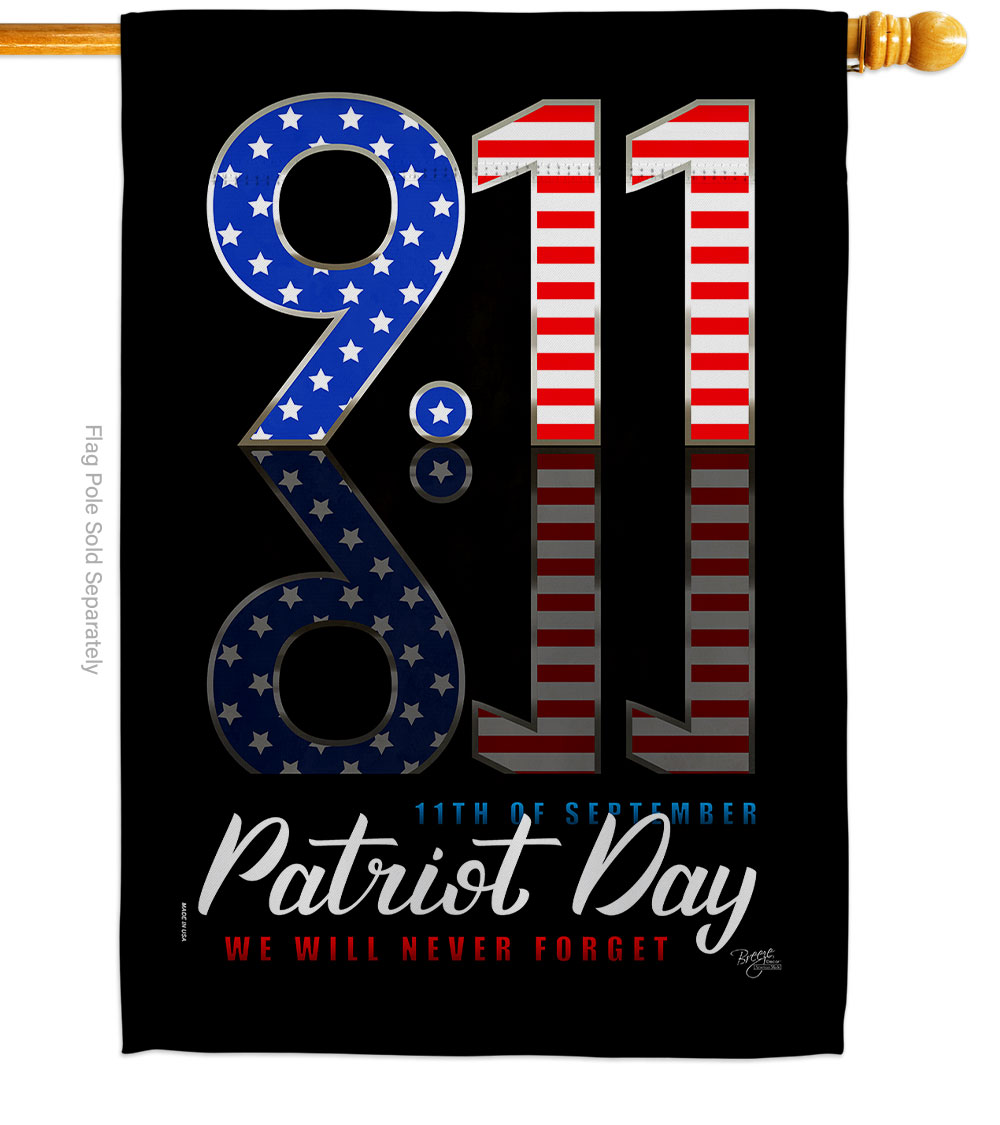 28 x 40 in. September 11 American Patriot Day Vertical House Flag with Double-Sided Decorative Banner Garden Yard Gift