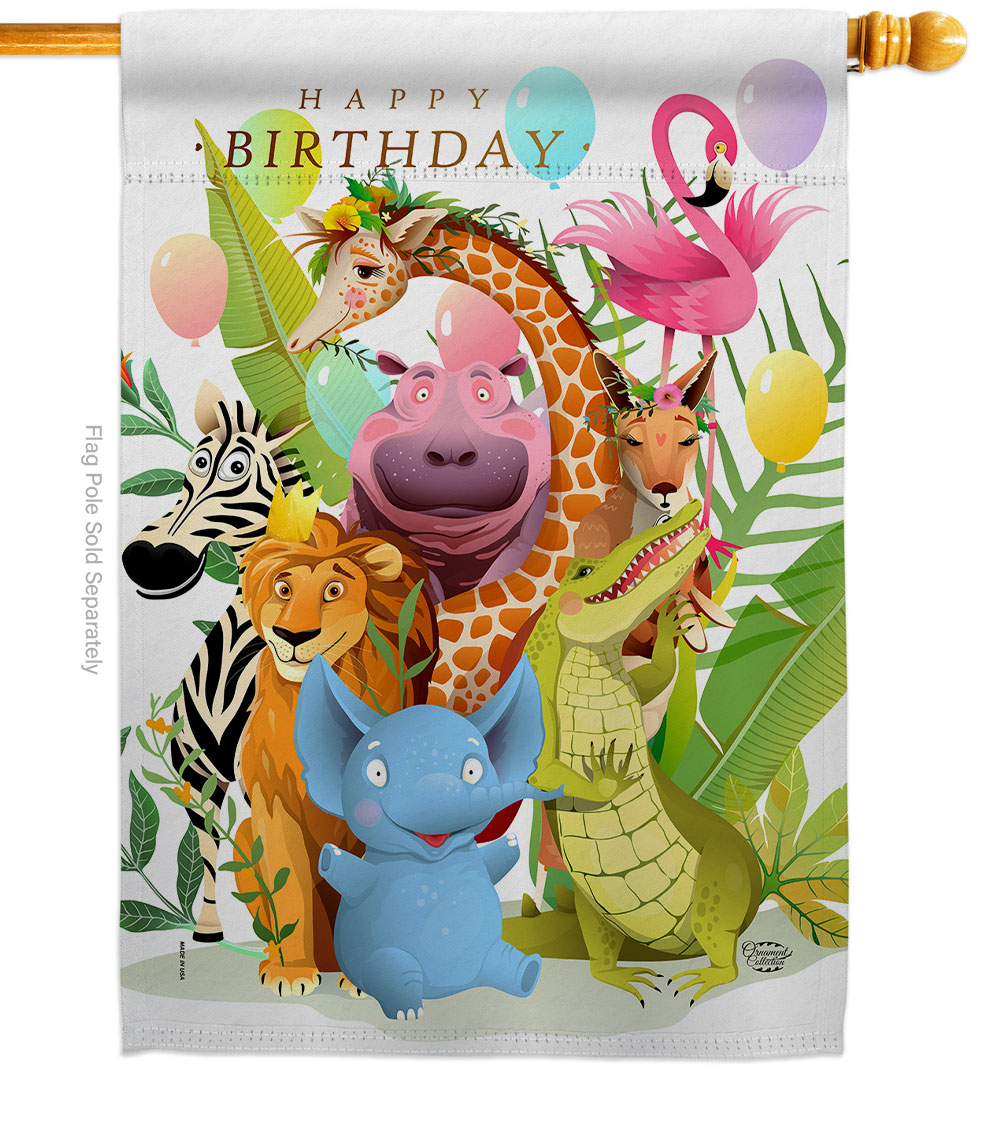 28 x 40 in. Buddy Birthday Party Celebration Vertical House Flag with Double-Sided Decorative Banner Garden Yard Gift