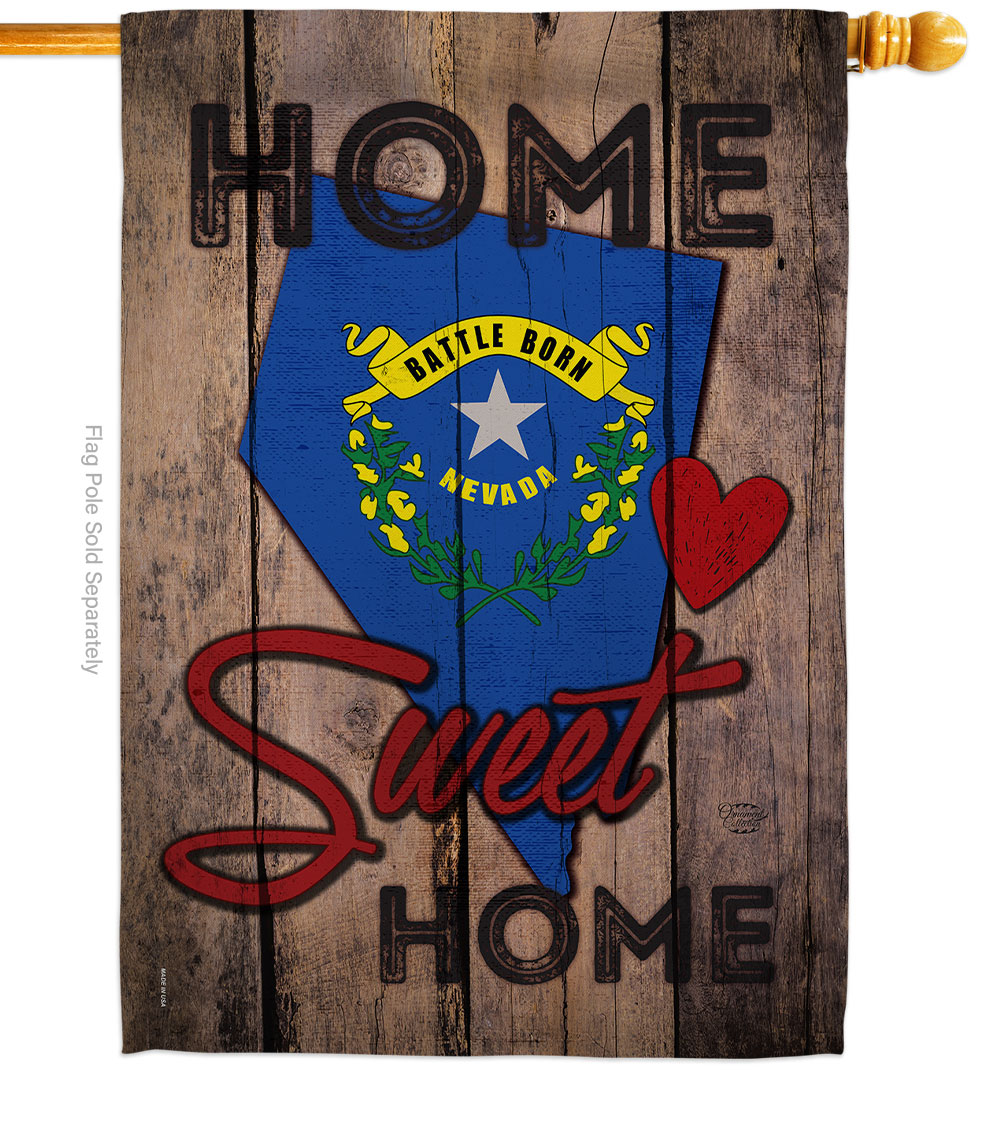 H191114-BO 28 x 40 in. State Nevada Home Sweet American State Vertical House Flag with Double-Sided Decorative Banner Garden Yard Gift