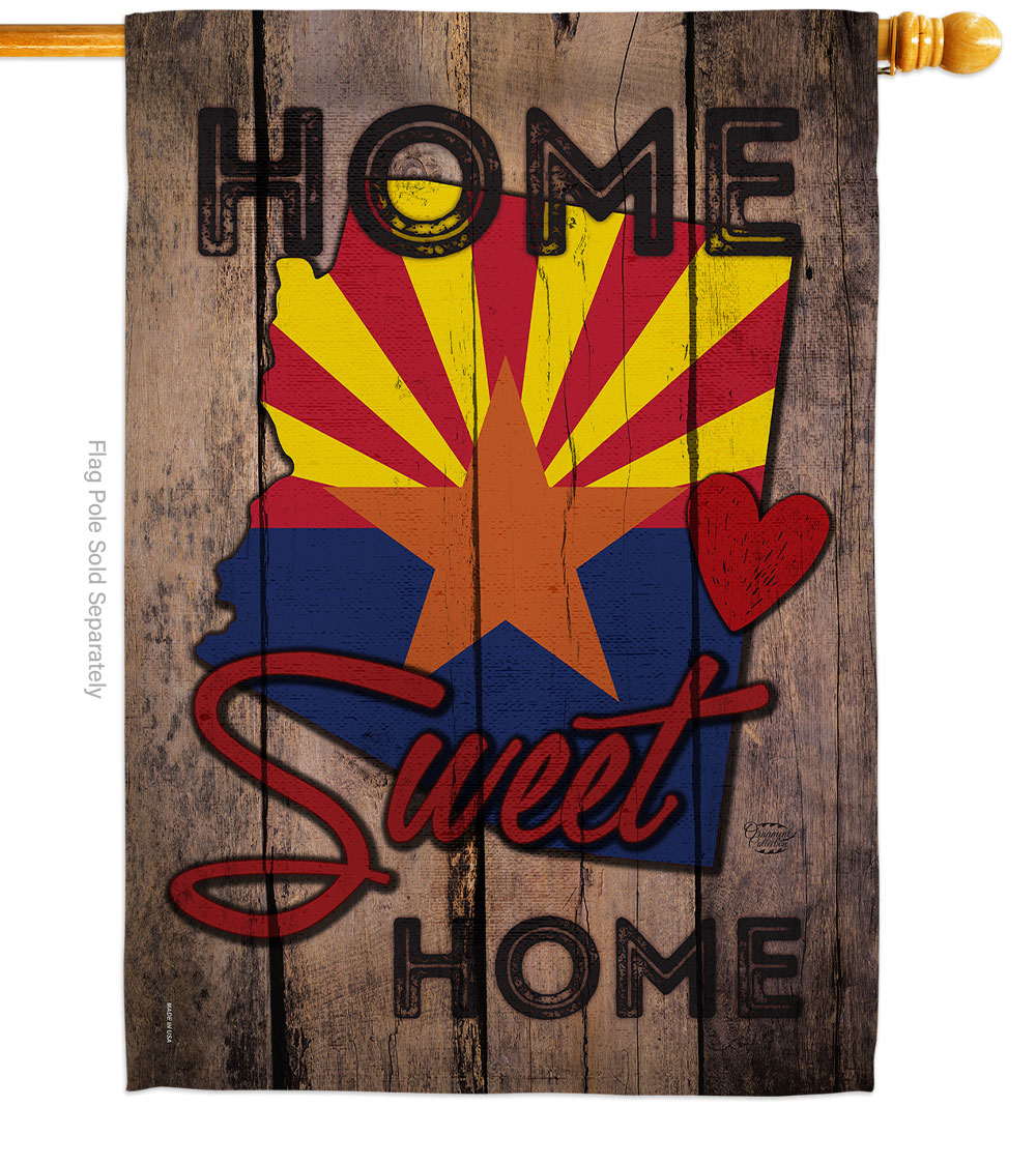 28 x 40 in. State Arizona Home Sweet American State Vertical House Flag with Double-Sided Decorative Banner Garden Yard Gift