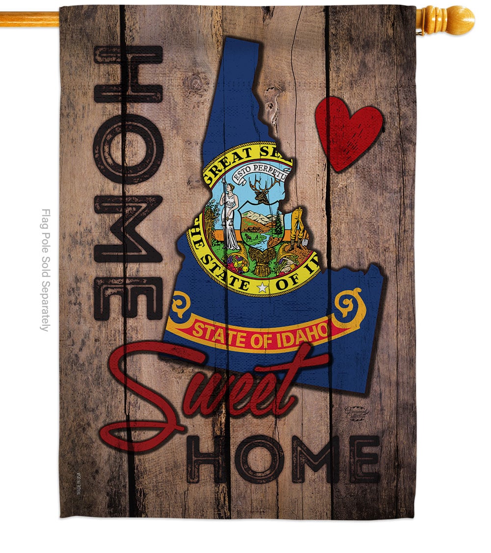 H191117-BO 28 x 40 in. State Idaho Home Sweet American State Vertical House Flag with Double-Sided Decorative Banner Garden Yard Gift