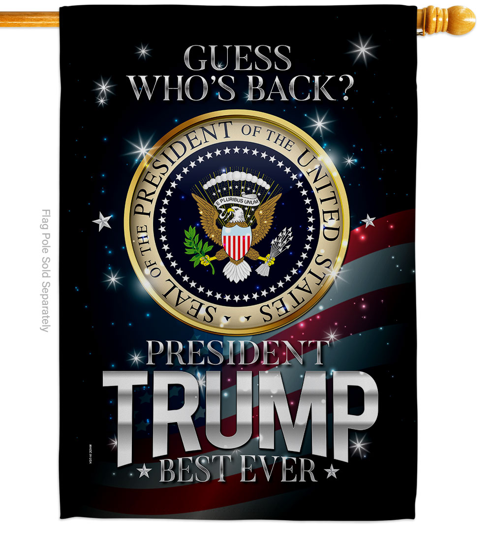 H170178-BO 28 x 40 in. President Trump Best Ever American Political Vertical House Flag with Double-Sided Decorative Banner Garden Yard Gift