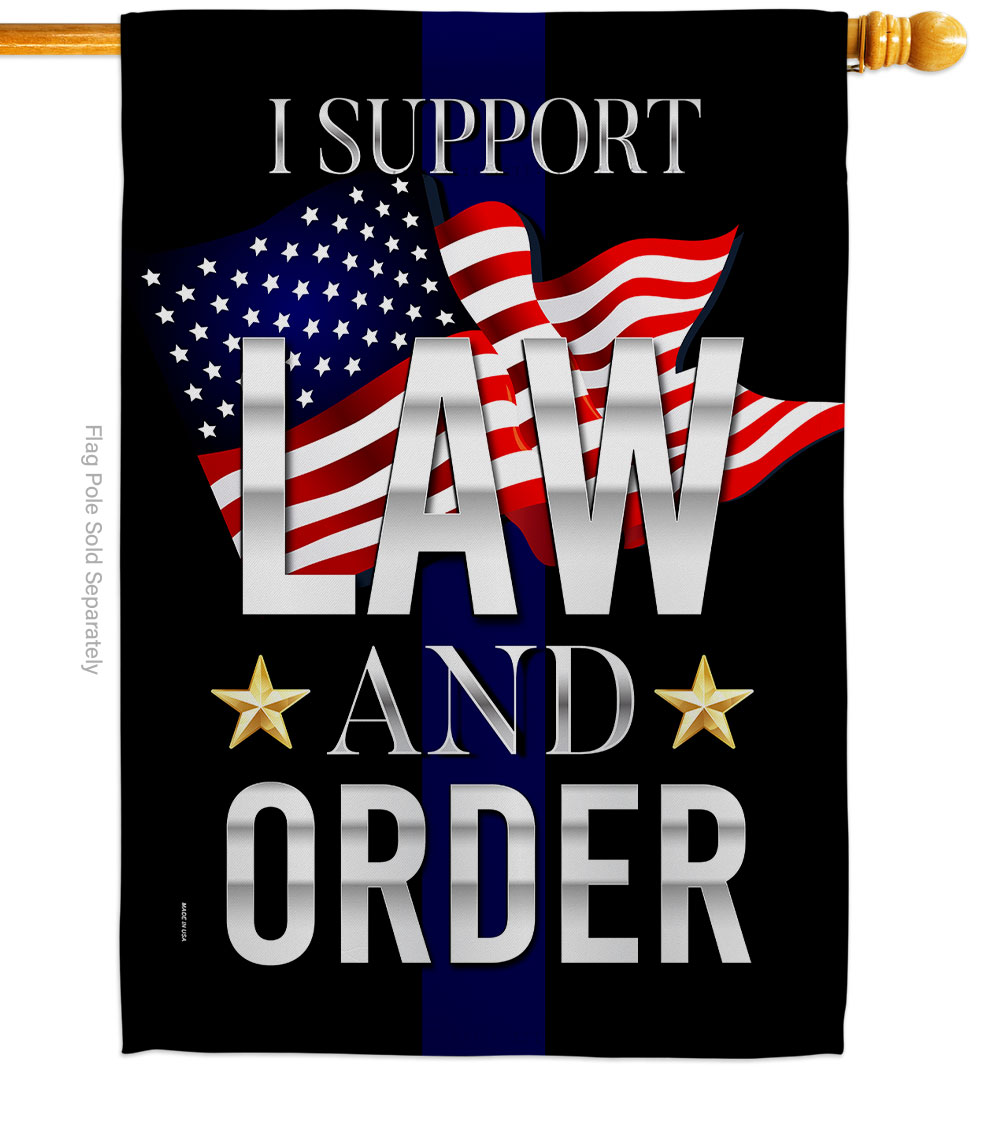 H170187-BO 28 x 40 in. Support Law & Order American Political Vertical House Flag with Double-Sided Decorative Banner Garden Yard Gift
