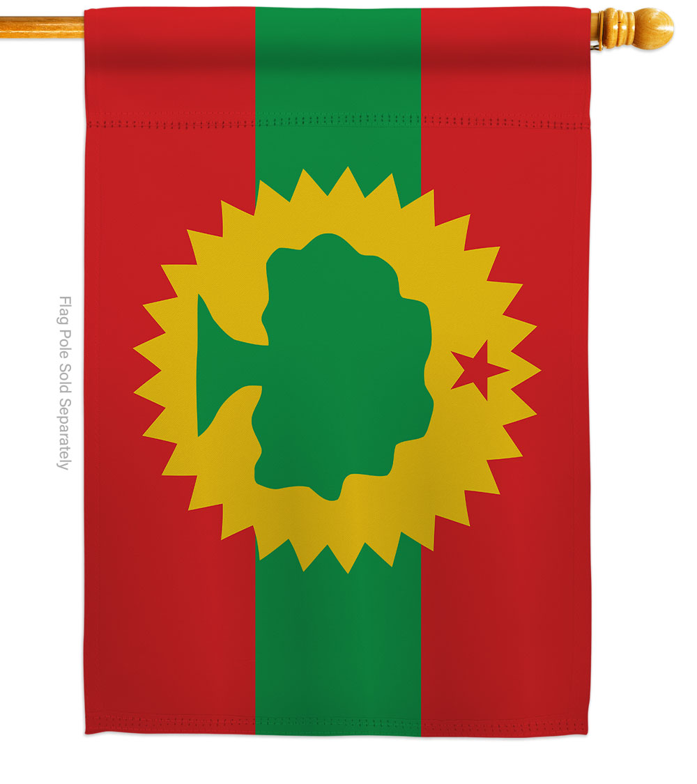 H170211-BO 28 x 40 in. Oromo Liberation American Political Vertical House Flag with Double-Sided Decorative Banner Garden Yard Gift