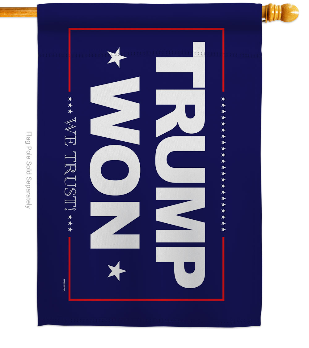 H170223-BO 28 x 40 in. Trump Won American Political Vertical House Flag with Double-Sided Decorative Banner Garden Yard Gift