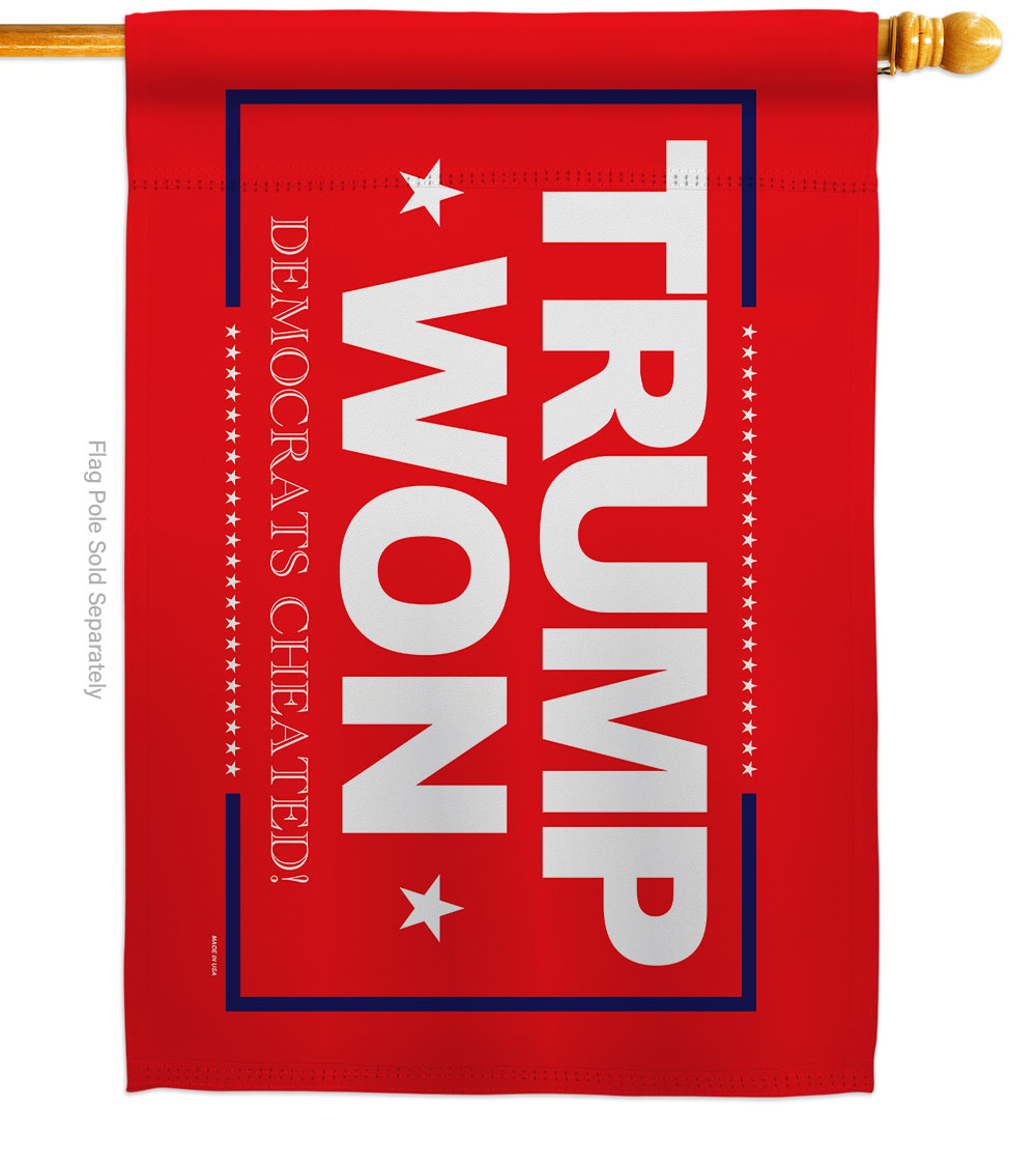 H170224-BO 28 x 40 in. Trump Won Trust American Political Vertical House Flag with Double-Sided Decorative Banner Garden Yard Gift