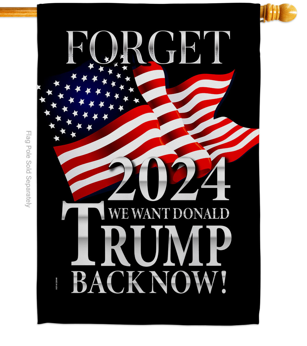 28 x 40 in. Trump Back Now American Political Vertical House Flag with Double-Sided Decorative Banner Garden Yard Gift