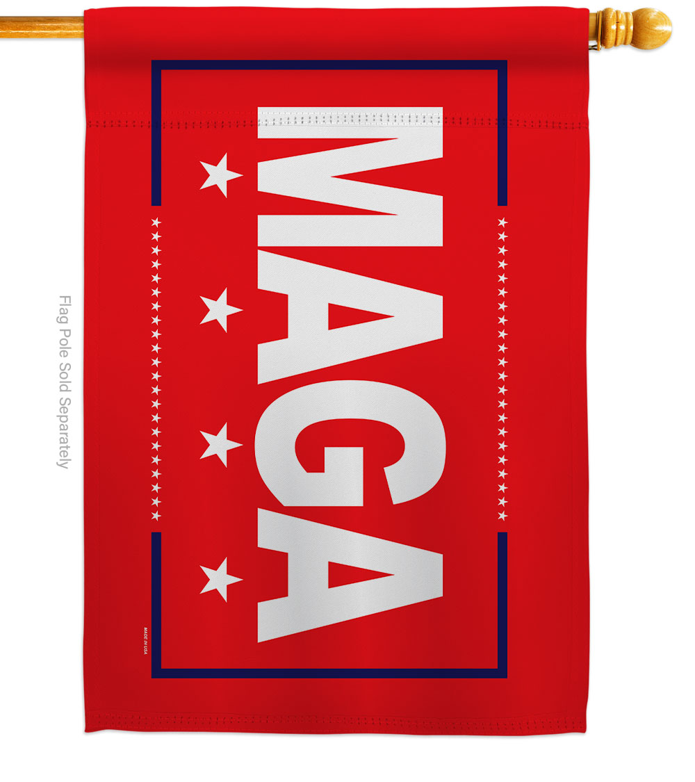 28 x 40 in. MAGA American Political Vertical House Flag with Double-Sided Decorative Banner Garden Yard Gift