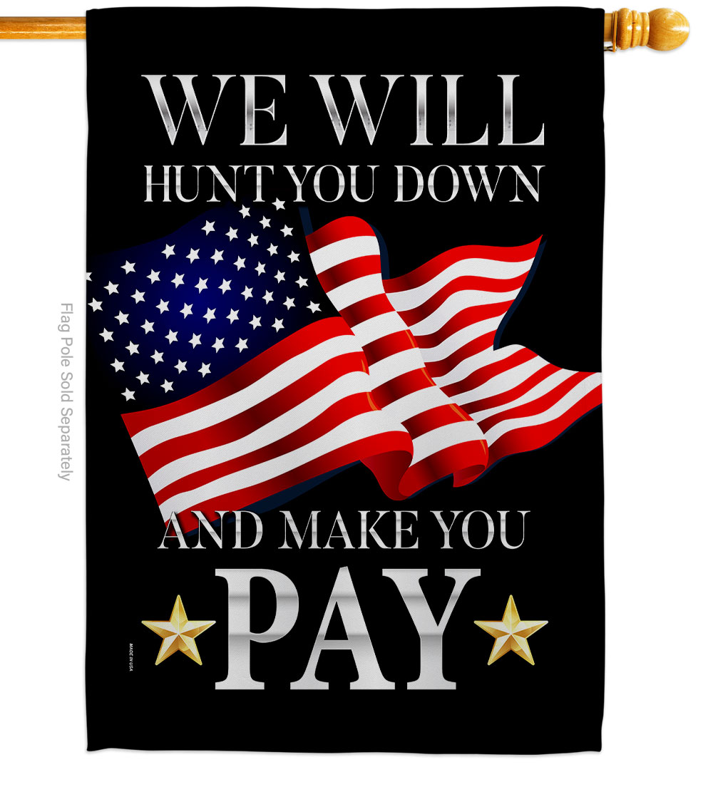 H170232-BO 28 x 40 in. Make You Pay American Political Vertical House Flag with Double-Sided Decorative Banner Garden Yard Gift