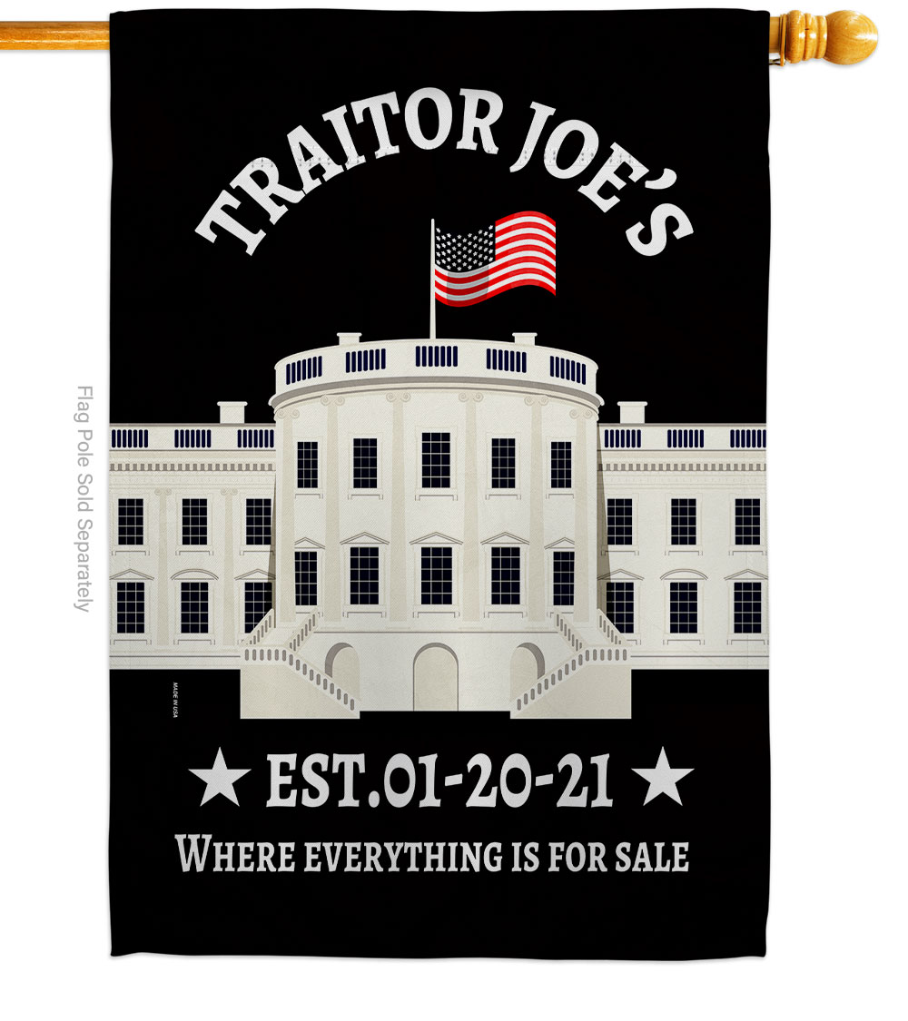 H170249-BO 28 x 40 in. Traitor Joes Sales American Political Vertical House Flag with Double-Sided Decorative Banner Garden Yard Gift