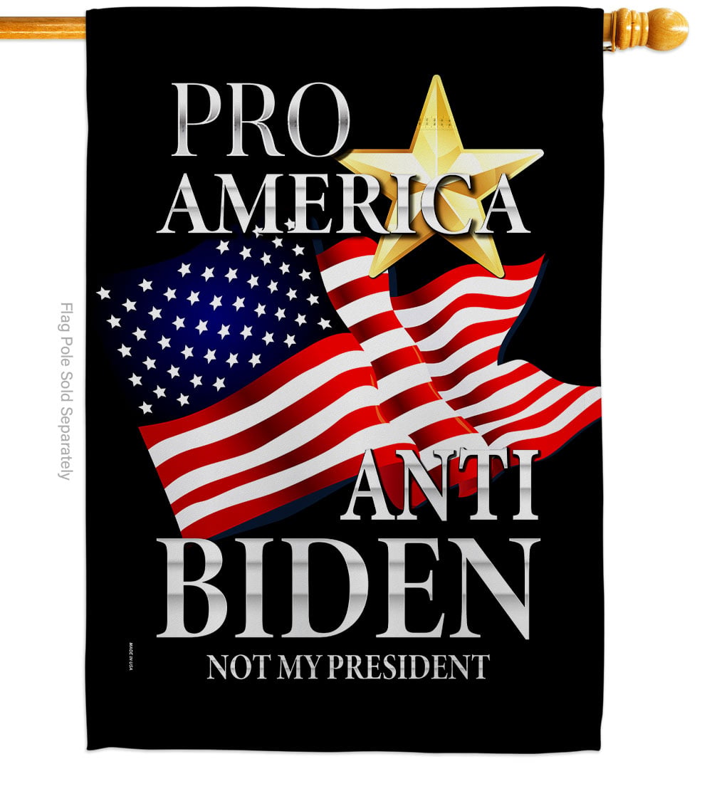 28 x 40 in. Pro America Anti Biden American Political Vertical House Flag with Double-Sided Decorative Banner Garden Yard Gift