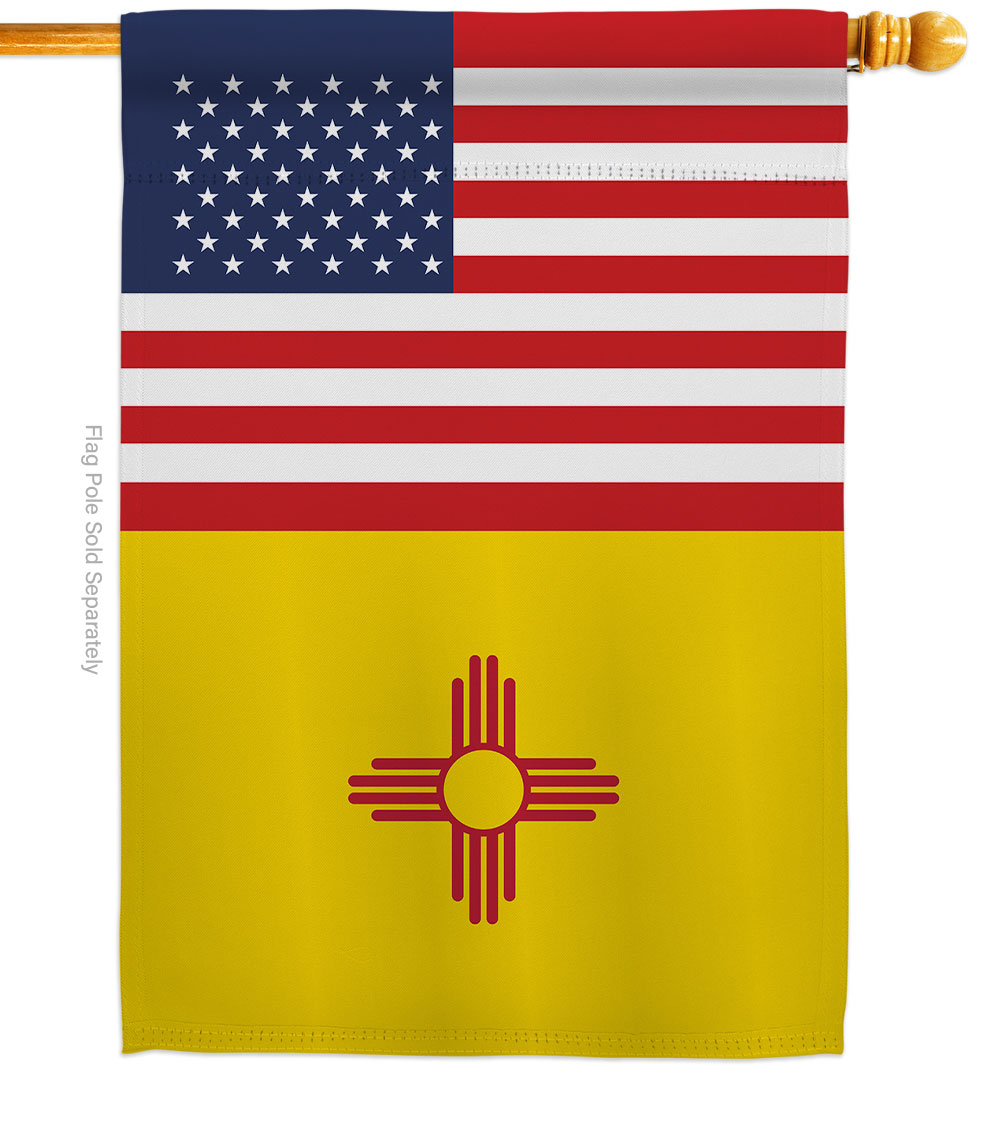 28 x 40 in. USA New Mexico American State Vertical House Flag with Double-Sided Decorative Banner Garden Yard Gift