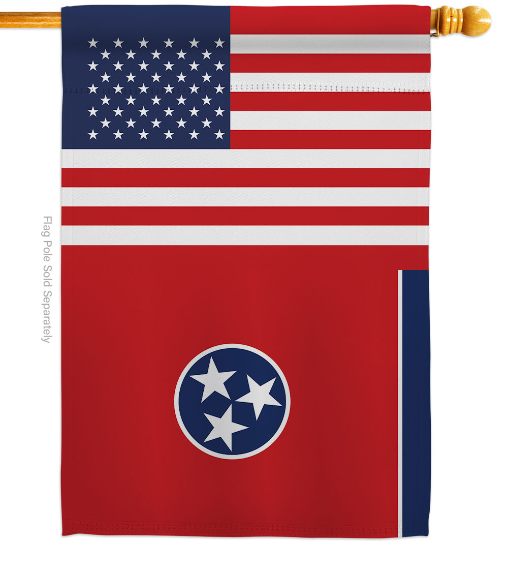 28 x 40 in. USA Tennessee American State Vertical House Flag with Double-Sided Decorative Banner Garden Yard Gift