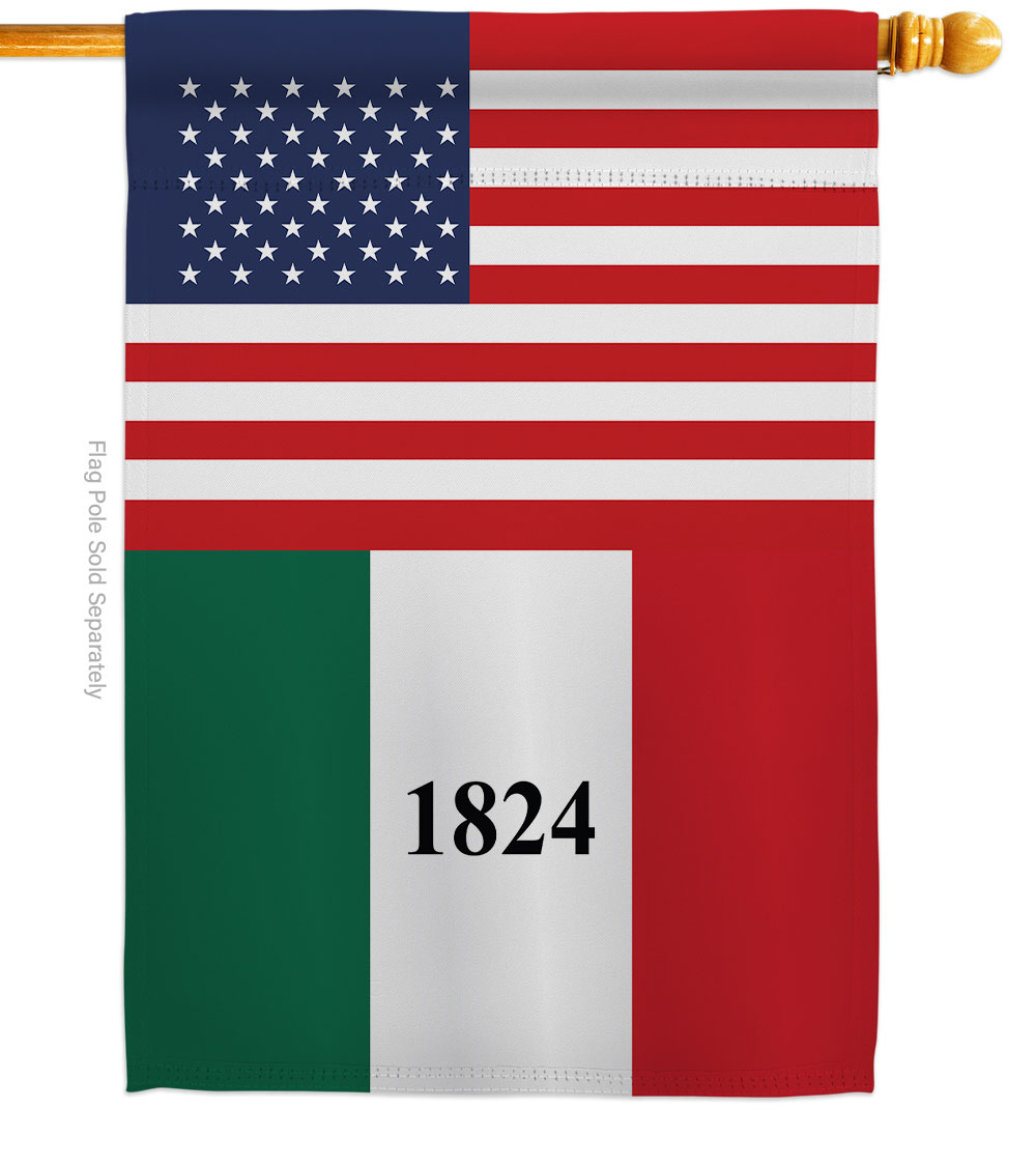 H140821-BO 28 x 40 in. USA Alamo American Historic Vertical House Flag with Double-Sided Decorative Banner Garden Yard Gift