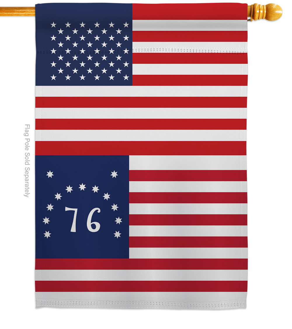 H140822-BO 28 x 40 in. USA Bennington American Historic Vertical House Flag with Double-Sided Decorative Banner Garden Yard Gift