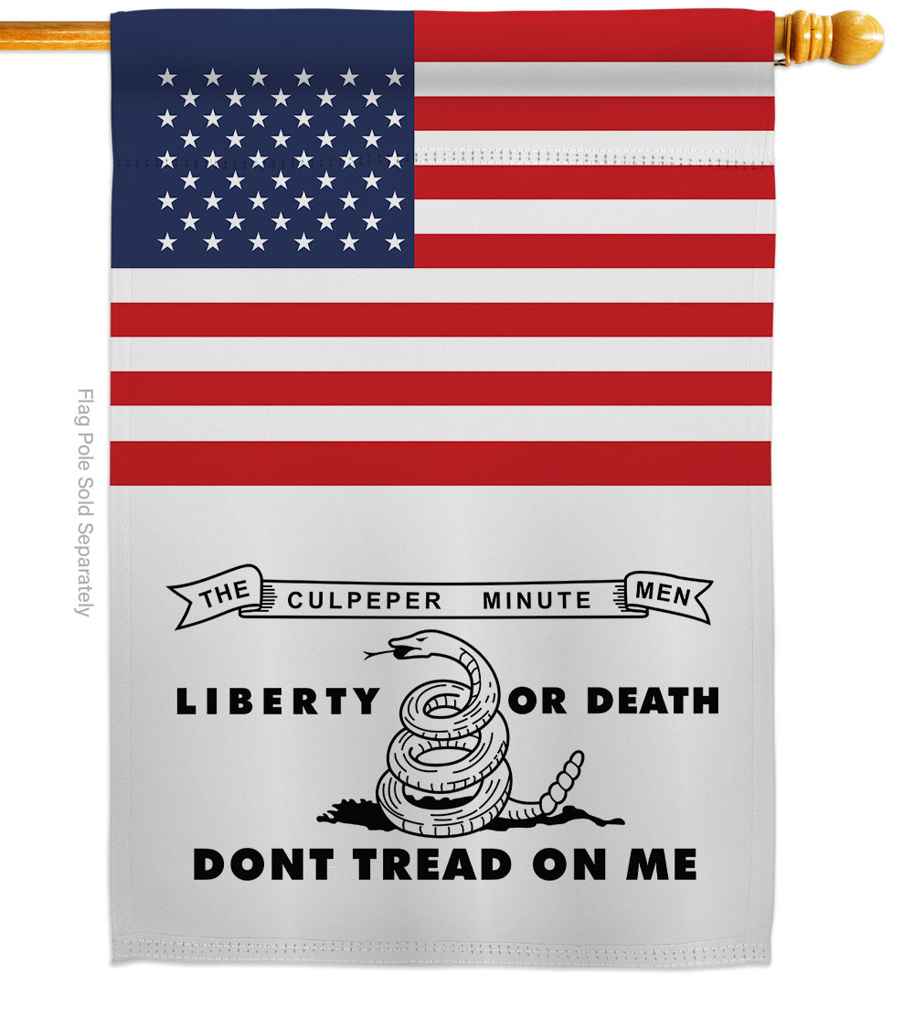 H140833-BO 28 x 40 in. USA Culpepper American Historic Vertical House Flag with Double-Sided Decorative Banner Garden Yard Gift