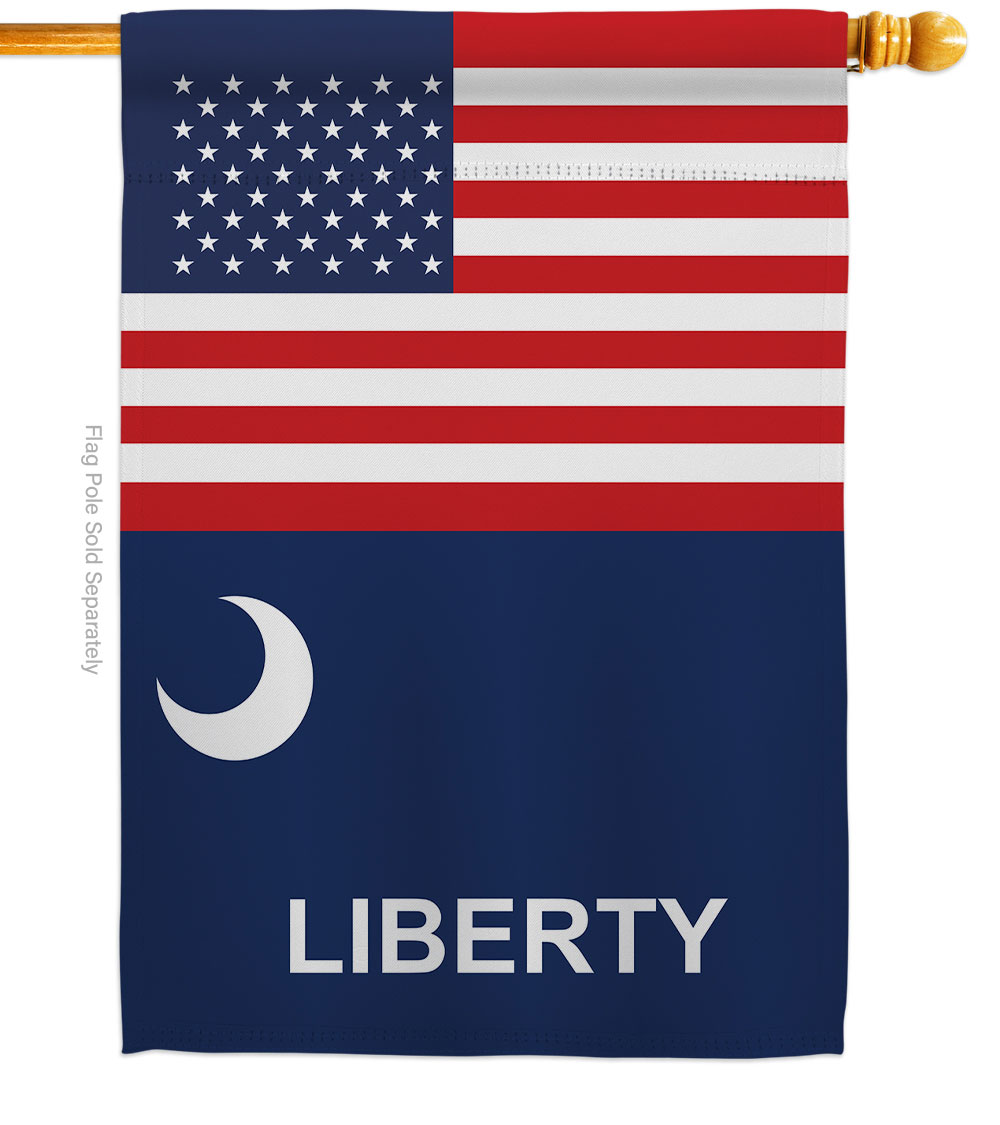 H140838-BO 28 x 40 in. USA Fort Moultrie American Historic Vertical House Flag with Double-Sided Decorative Banner Garden Yard Gift