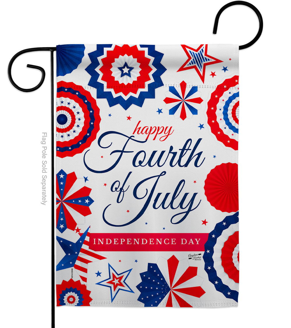 G135569-BO 13 x 18.5 in. Red White American Fourth of July Vertical Garden Flag with Double-Sided House Decoration Banner Yard Gift