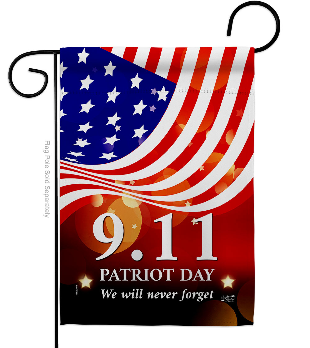 G135593-BO 13 x 18.5 in. Remember 911 American Patriot Day Vertical Garden Flag with Double-Sided House Decoration Banner Yard Gift
