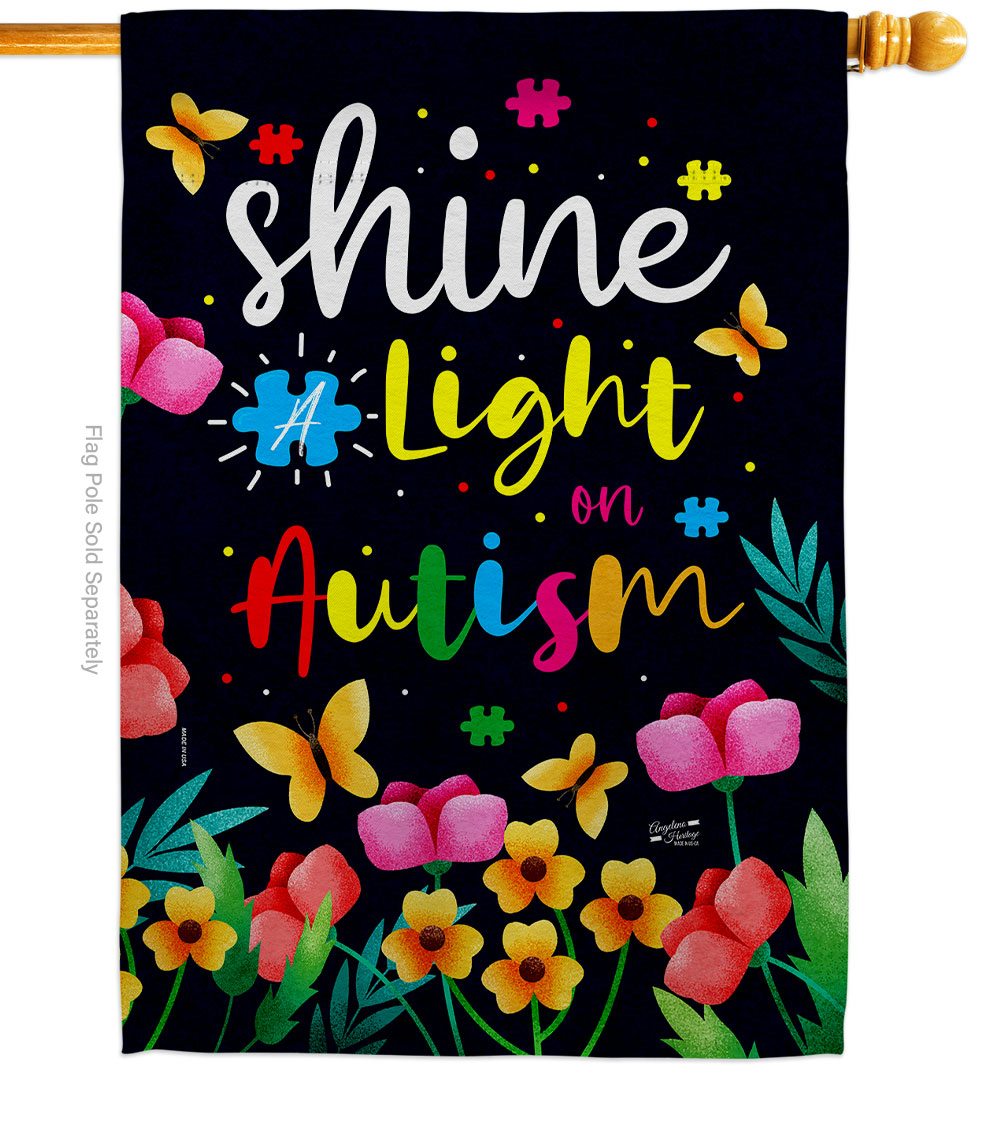 28 x 40 in. Shine a Light Support Awareness Vertical House Flag with Double-Sided Decorative Banner Garden Yard Gift