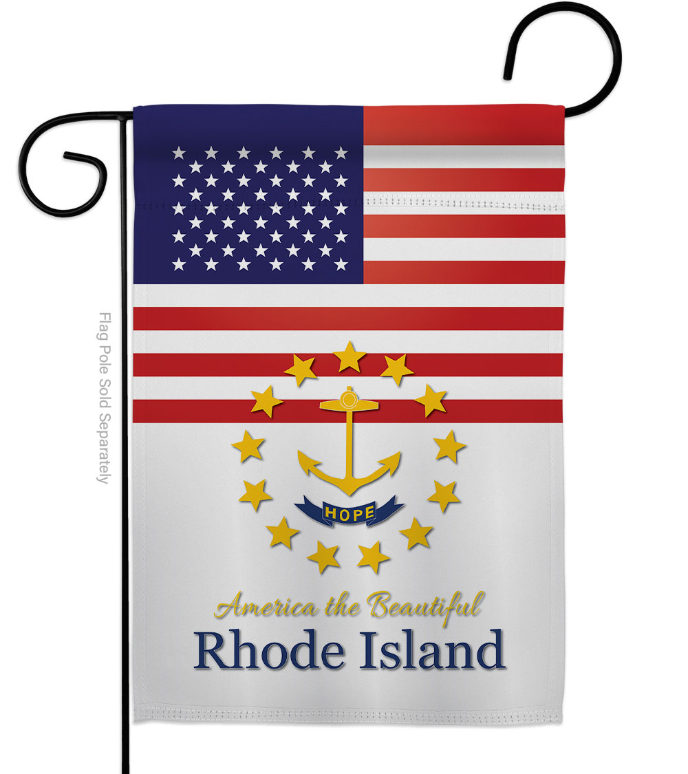 G142591-BO 13 x 18.5 in. USA Rhode Island American State Vertical Garden Flag with Double-Sided House Decoration Banner Yard Gift -  Americana Home & Garden, G140591-BO