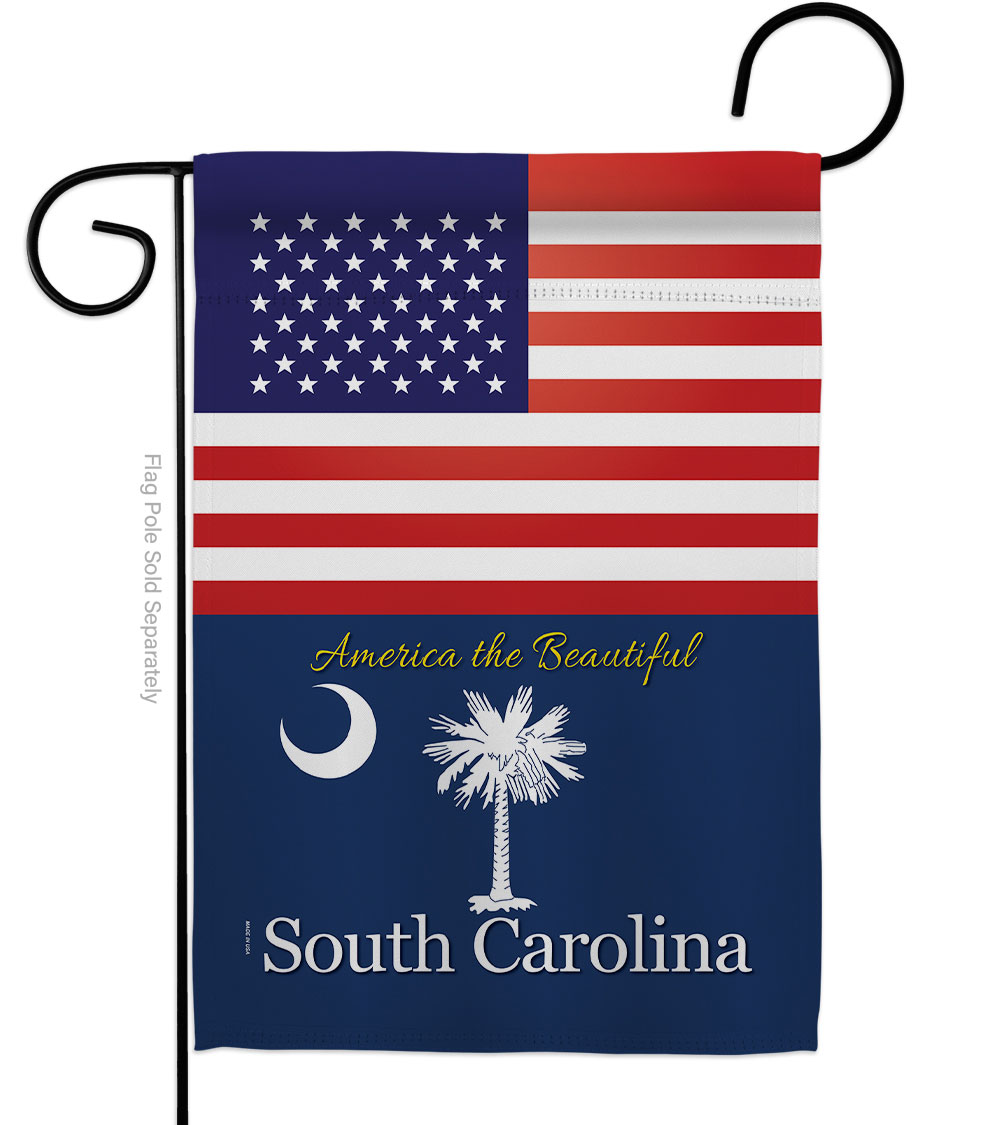 G142592-BO 13 x 18.5 in. USA South Carolina American State Vertical Garden Flag with Double-Sided House Decoration Banner Yard Gift