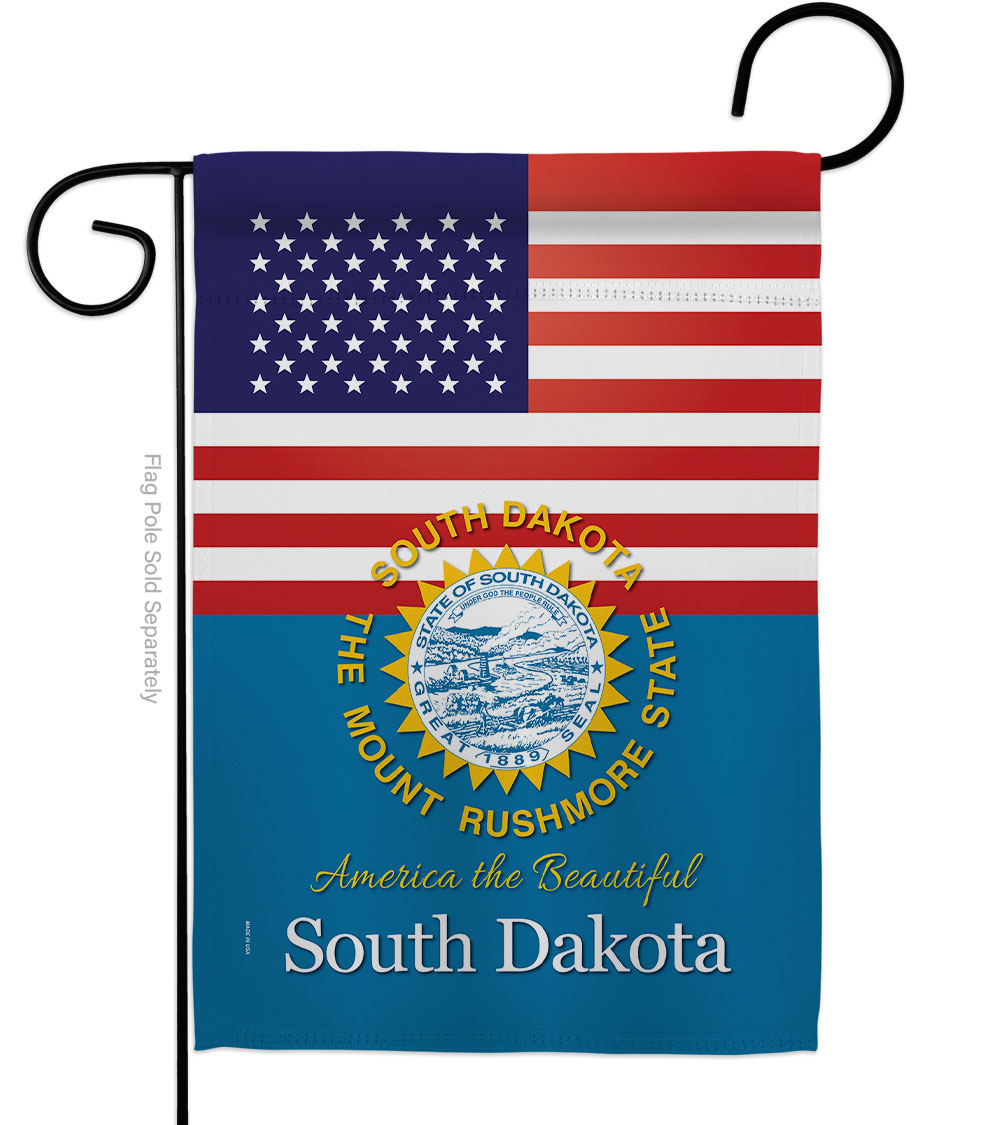 G142593-BO 13 x 18.5 in. USA South Dakota American State Vertical Garden Flag with Double-Sided House Decoration Banner Yard Gift