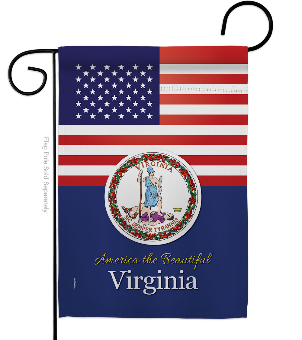G142598-BO 13 x 18.5 in. USA Virginia American State Vertical Garden Flag with Double-Sided House Decoration Banner Yard Gift