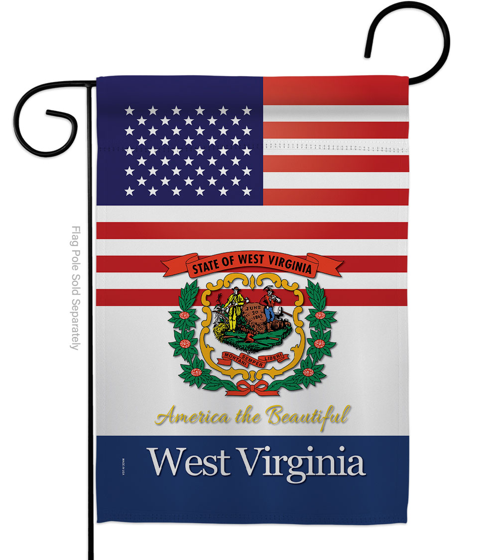 G142600-BO 13 x 18.5 in. USA West Virginia American State Vertical Garden Flag with Double-Sided House Decoration Banner Yard Gift