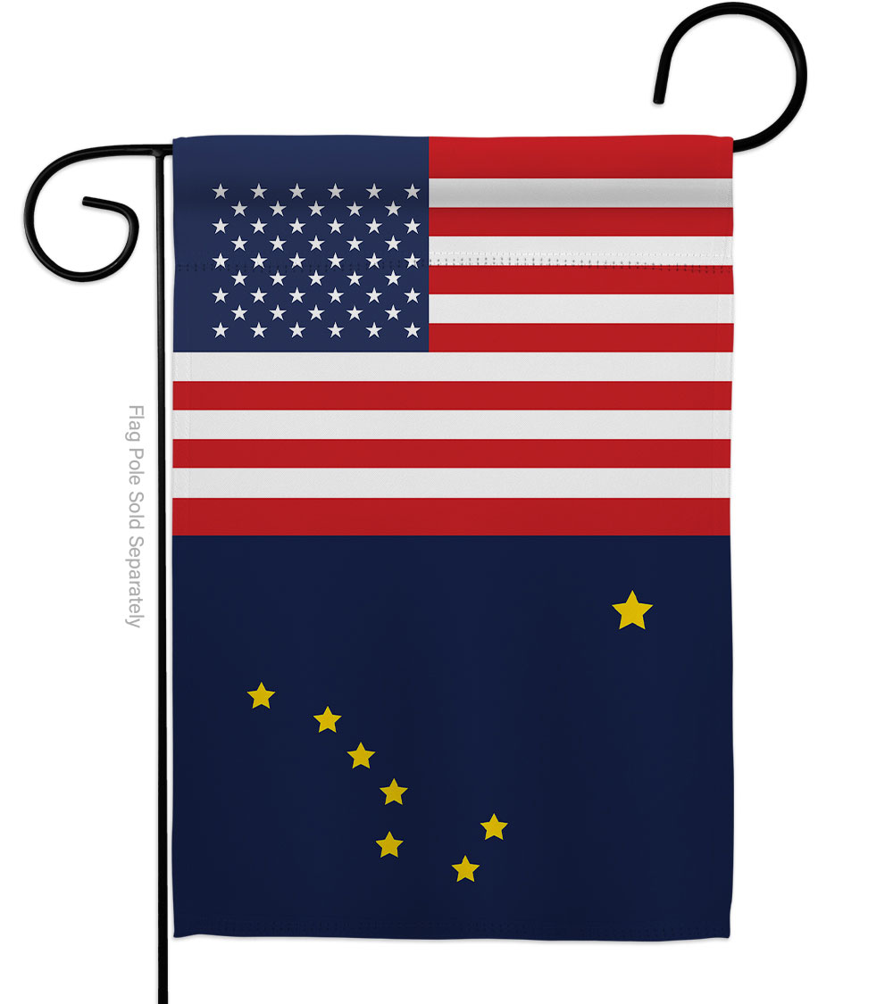 G142752-BO 13 x 18.5 in. USA Alaska American State Vertical Garden Flag with Double-Sided House Decoration Banner Yard Gift