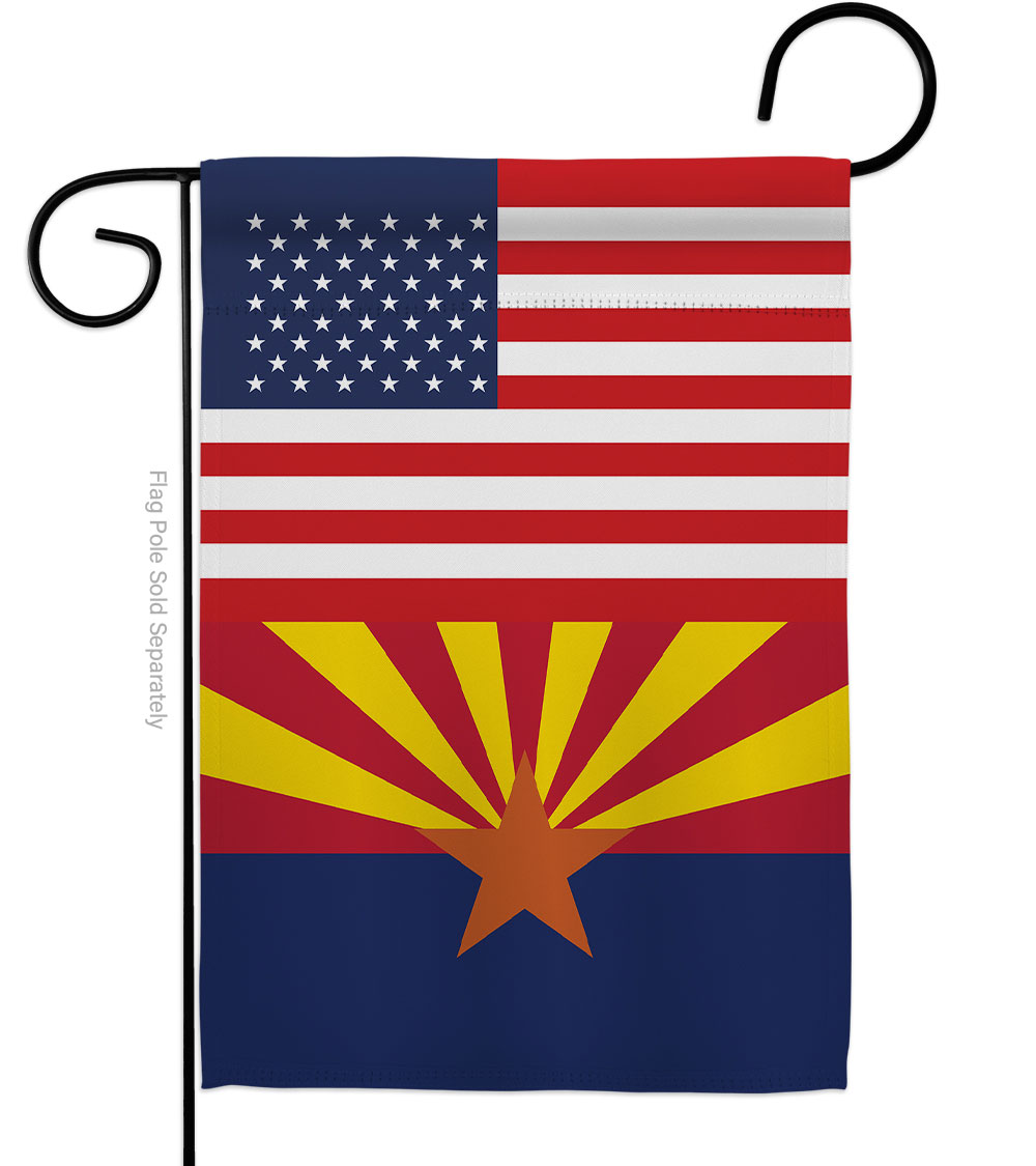 G142753-BO 13 x 18.5 in. USA Arizona American State Vertical Garden Flag with Double-Sided House Decoration Banner Yard Gift