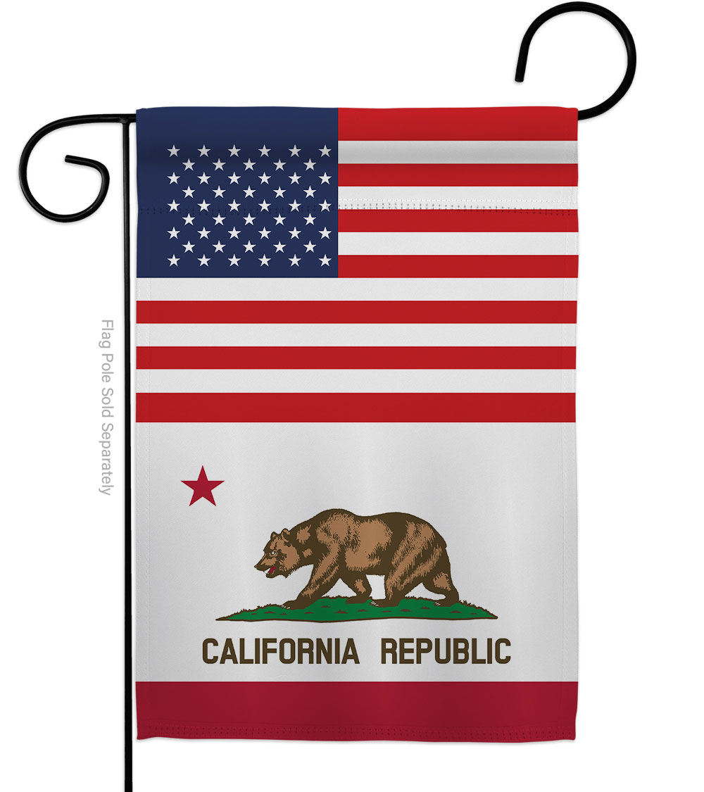 G142755-BO 13 x 18.5 in. USA California American State Vertical Garden Flag with Double-Sided House Decoration Banner Yard Gift