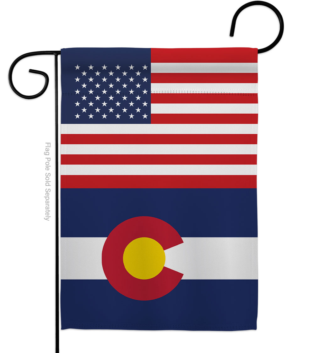 G142756-BO 13 x 18.5 in. USA Colorado American State Vertical Garden Flag with Double-Sided House Decoration Banner Yard Gift
