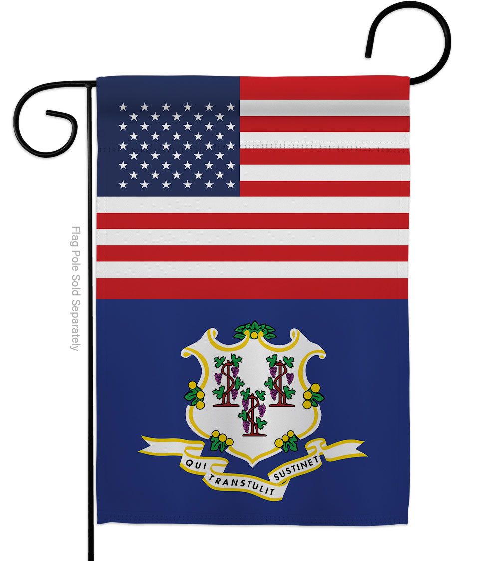 G142757-BO 13 x 18.5 in. USA Connecticut American State Vertical Garden Flag with Double-Sided House Decoration Banner Yard Gift