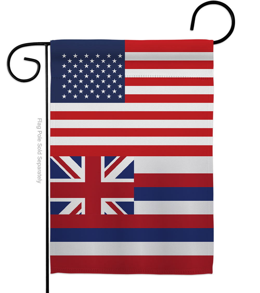 G142762-BO 13 x 18.5 in. USA Hawaii American State Vertical Garden Flag with Double-Sided House Decoration Banner Yard Gift