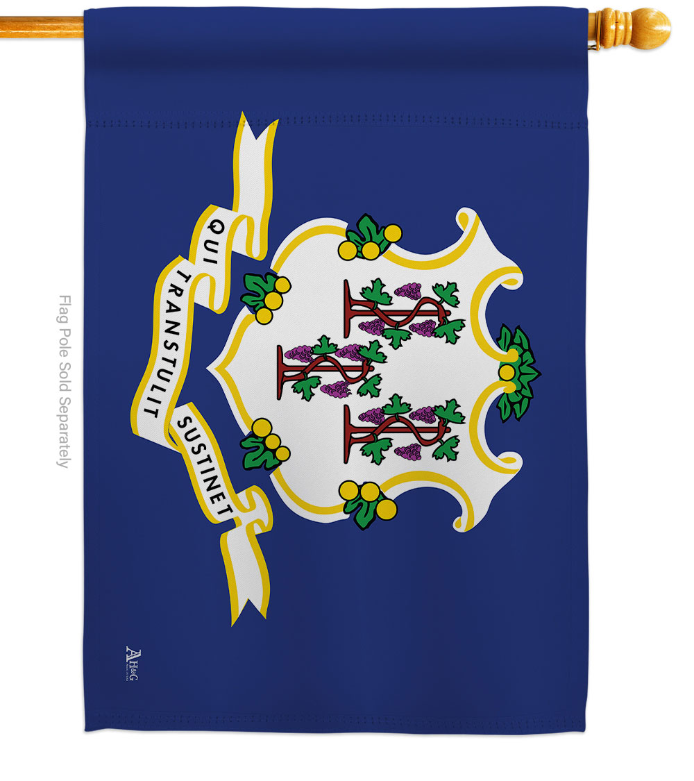 28 x 40 in. Connecticut American State House Flag with Double-Sided Horizontal Decoration Banner Garden Yard Gift