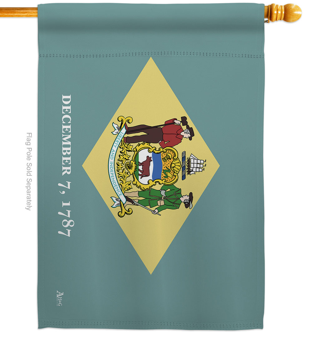 28 x 40 in. Delaware American State House Flag with Double-Sided Horizontal Decoration Banner Garden Yard Gift
