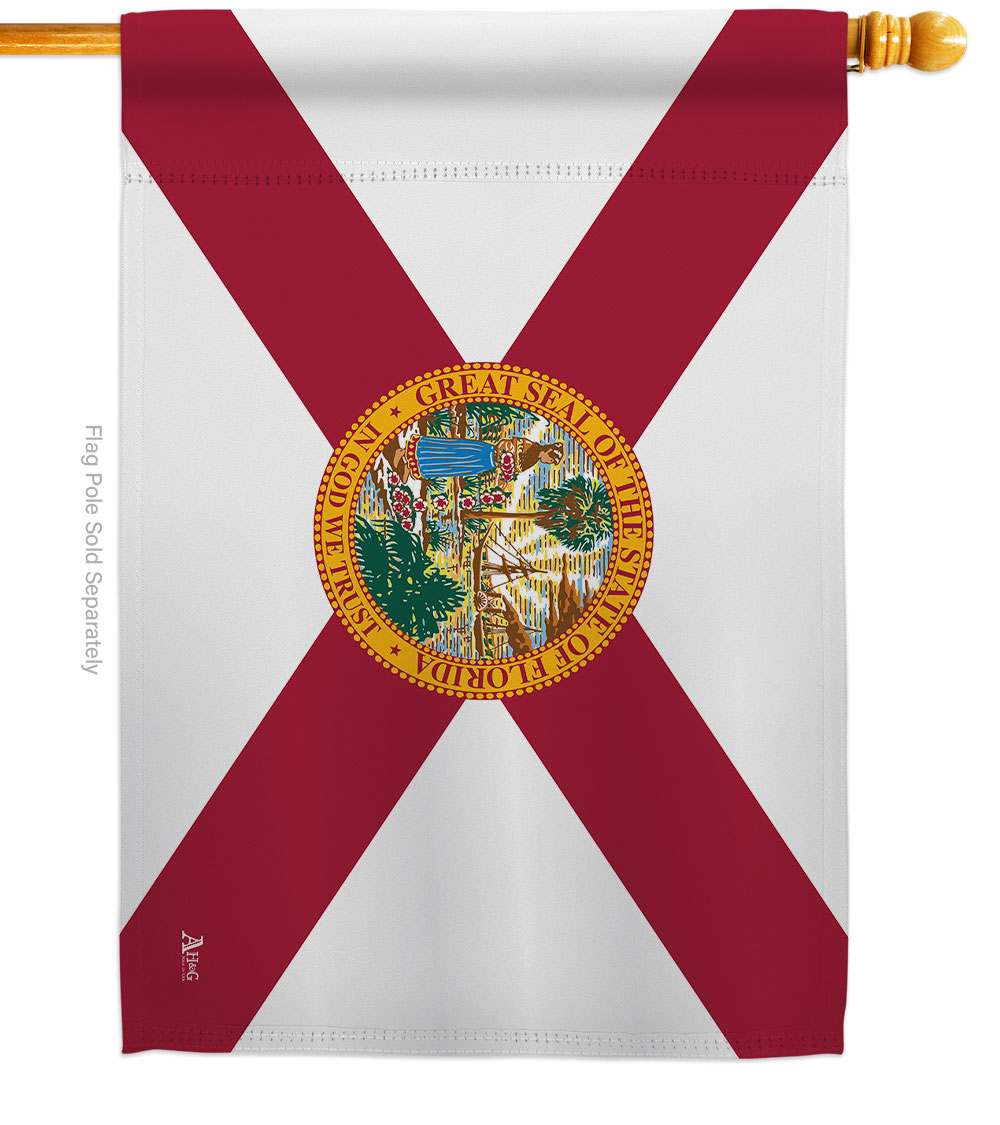 28 x 40 in. Florida American State House Flag with Double-Sided Horizontal Decoration Banner Garden Yard Gift