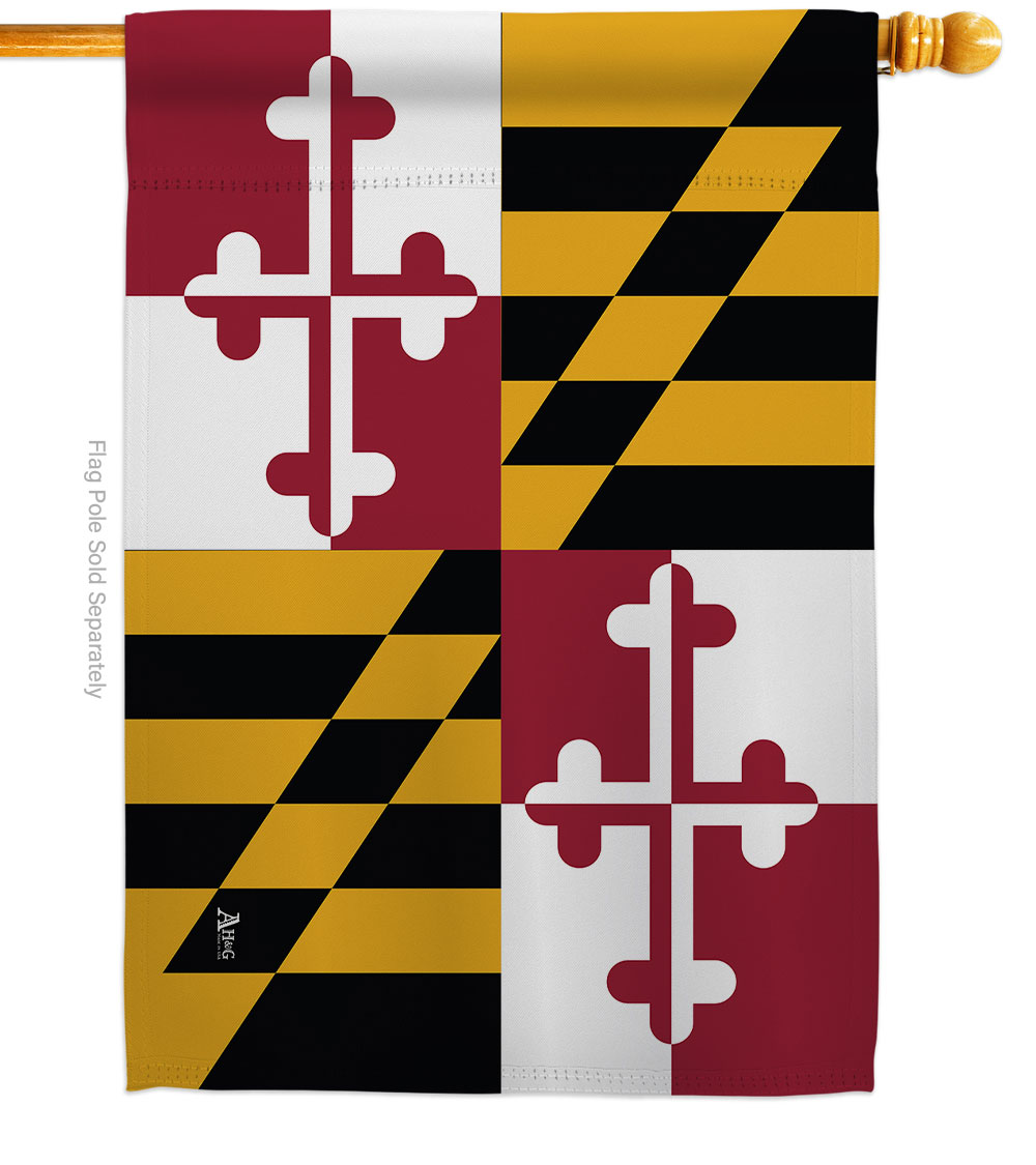 28 x 40 in. Maryland American State House Flag with Double-Sided Horizontal Decoration Banner Garden Yard Gift